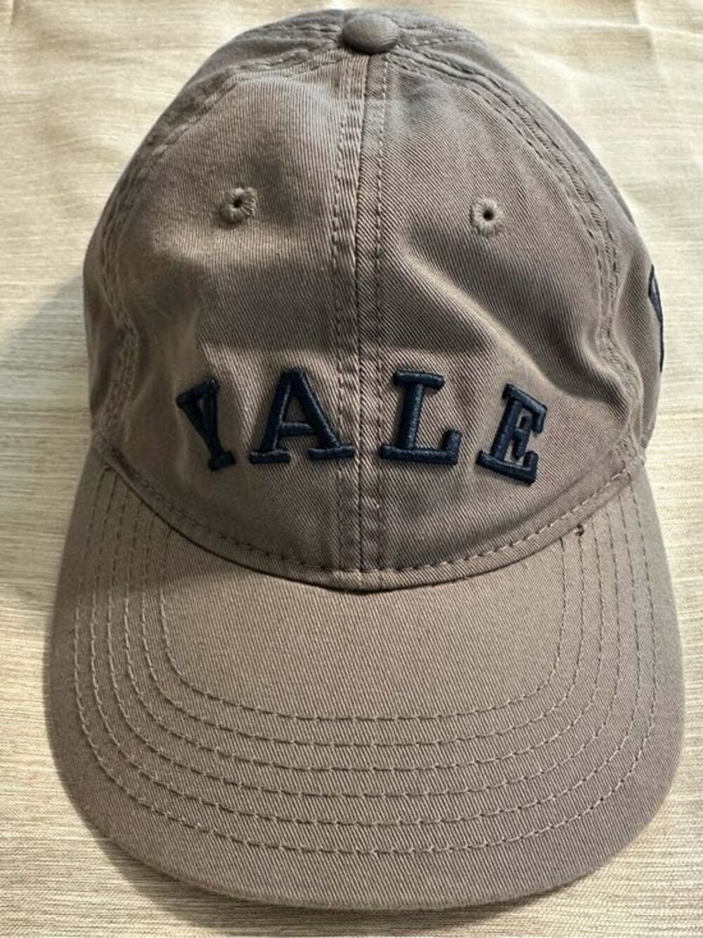 Yale Legacy Embroidered Baseball Cap - Grey with Navy Logo